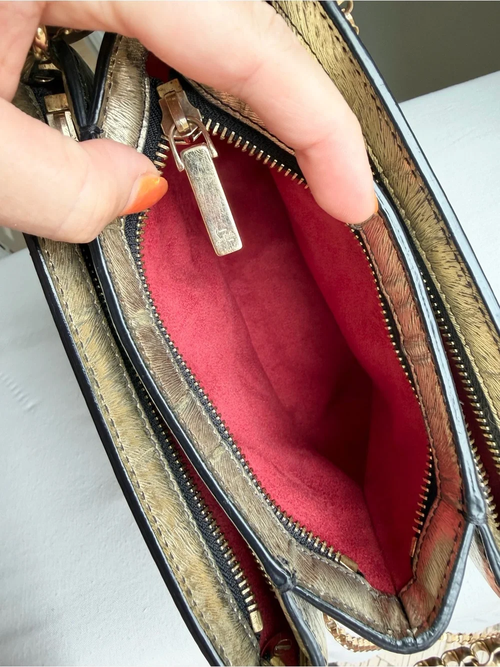 Christian Louboutin Metallic Gold Studded Crossbody